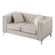 Glory Furniture Paige Velvet Loveseat in Ivory