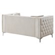 Glory Furniture Paige Velvet Loveseat in Ivory