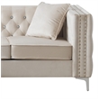 Glory Furniture Paige Velvet Loveseat in Ivory