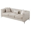 Glory Furniture Paige Velvet Sofa in Ivory