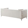Glory Furniture Paige Velvet Sofa in Ivory
