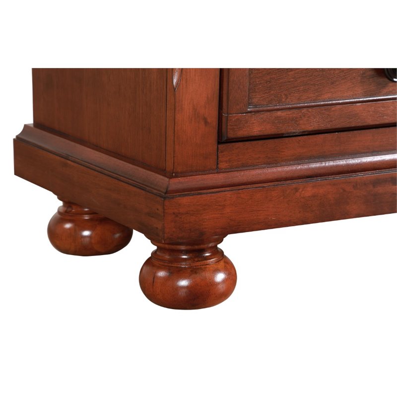Glory Furniture Meade 2 Drawer Nightstand in Cherry
