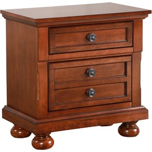 glory furniture meade 2 drawer nightstand in cherry