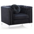 Glory Furniture Pompano Velvet Chair in Black