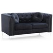 Glory Furniture Pompano Velvet Loveseat in Black