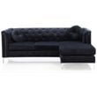 Glory Furniture Pompano Velvet Sofa Chaise in Black