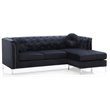 Glory Furniture Pompano Velvet Sofa Chaise in Black