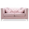 Glory Furniture Pompano Velvet Upholstered Loveseat in Pink
