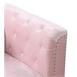 Glory Furniture Pompano Velvet Upholstered Loveseat in Pink