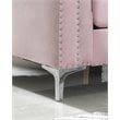 Glory Furniture Pompano Velvet Upholstered Sofa in Pink