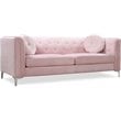 Glory Furniture Pompano Velvet Upholstered Sofa in Pink