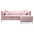 Glory Furniture Pompano Velvet Upholstered Sofa Chaise in Pink