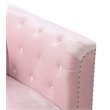 Glory Furniture Pompano Velvet Upholstered Sofa Chaise in Pink