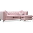 Glory Furniture Pompano Velvet Upholstered Sofa Chaise in Pink