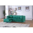 Glory Furniture Pompano Velvet Sofa Chaise in Green