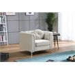 Glory Furniture Pompano Velvet Upholstered Chair in Ivory