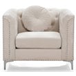 Glory Furniture Pompano Velvet Upholstered Chair in Ivory