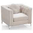Glory Furniture Pompano Velvet Upholstered Chair in Ivory