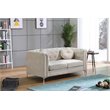 Glory Furniture Pompano Velvet Upholstered Loveseat in Ivory