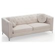 Glory Furniture Pompano Velvet Sofa in Ivory