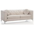 Glory Furniture Pompano Velvet Sofa in Ivory