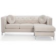 Glory Furniture Pompano Velvet Upholstered Sofa Chaise in Ivory