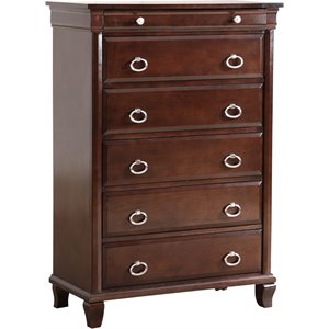 glory furniture triton 6 drawer chest in cappuccino