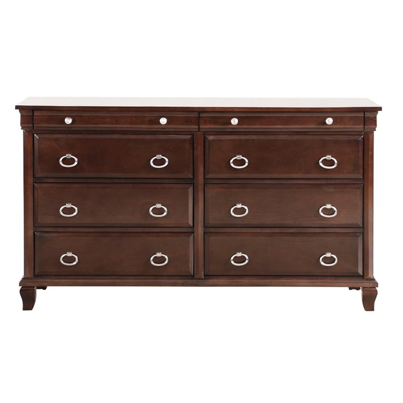 Glory Furniture Triton 8-Drawers Bedroom Dresser in Cappuccino