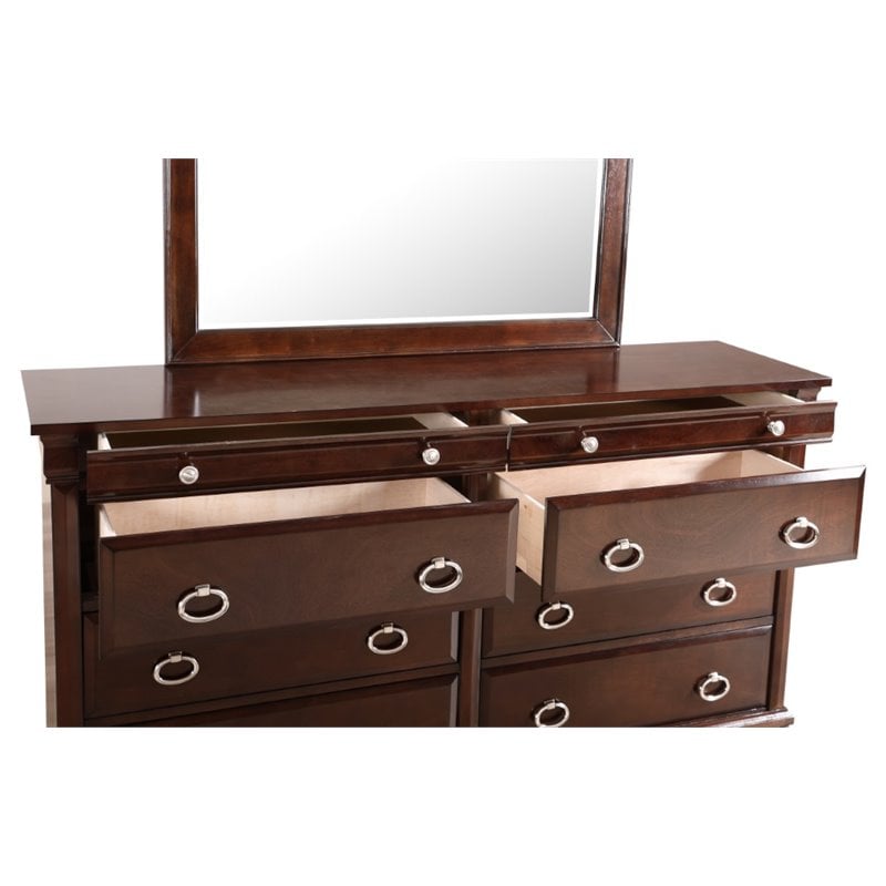 Glory Furniture Triton 8-Drawers Bedroom Dresser in Cappuccino