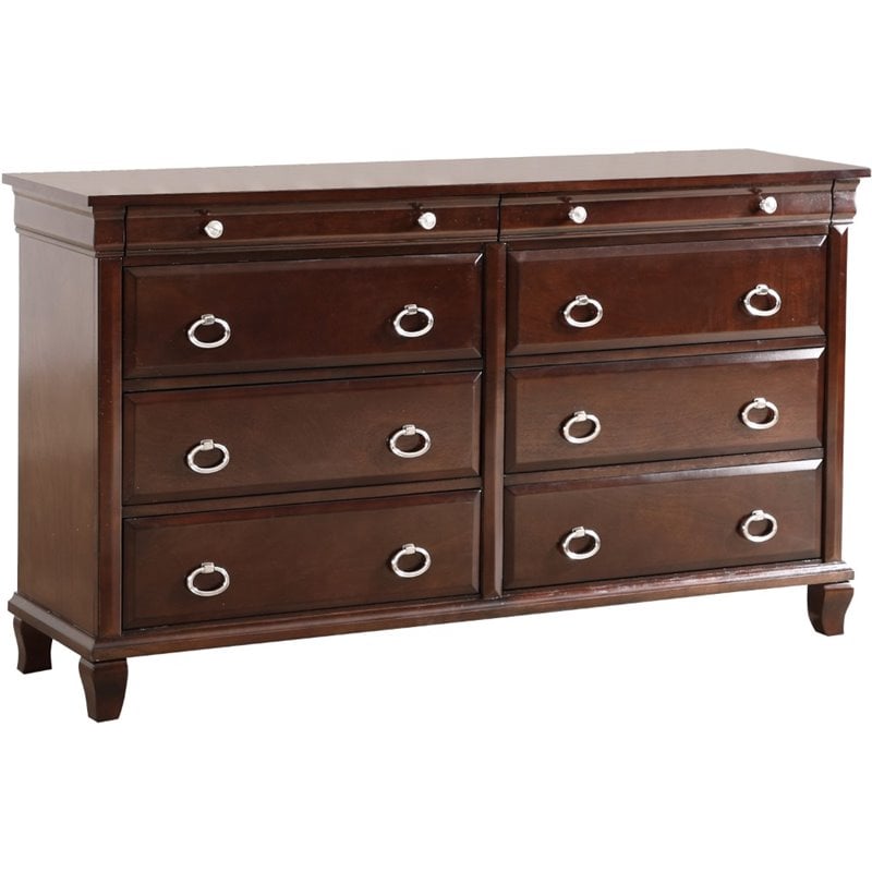 Glory Furniture Triton 8-Drawers Bedroom Dresser in Cappuccino