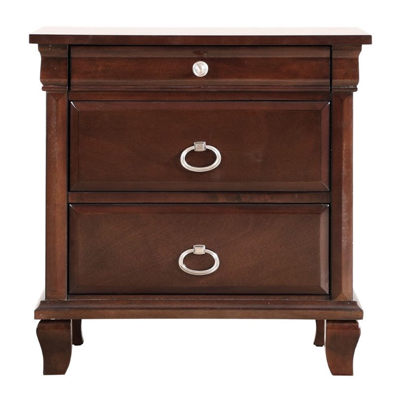 Glory Furniture Triton 2 Drawer Nightstand in Cappuccino