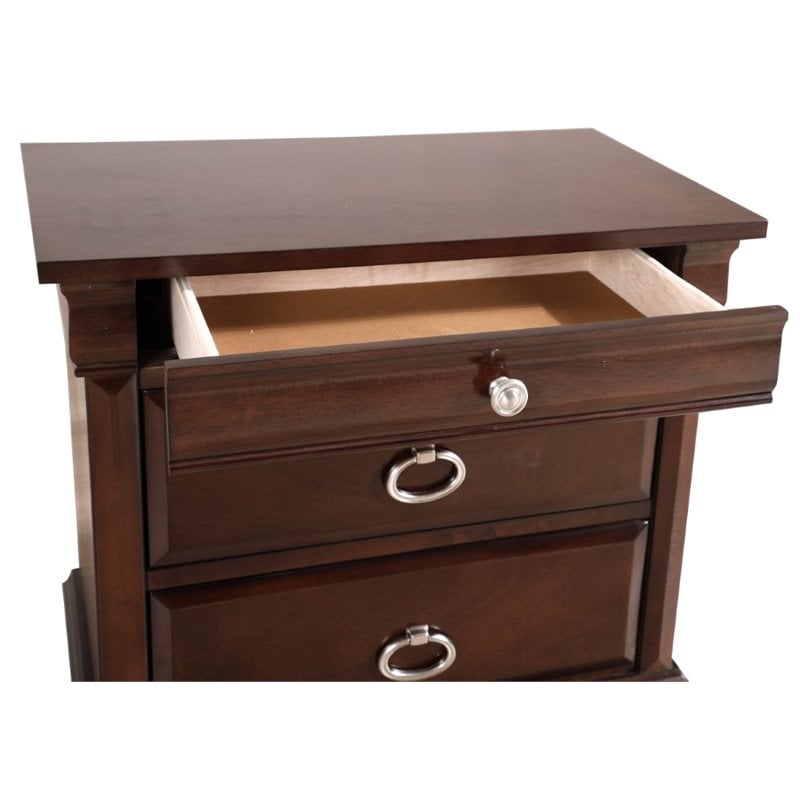 Glory Furniture Triton 2 Drawer Nightstand in Cappuccino