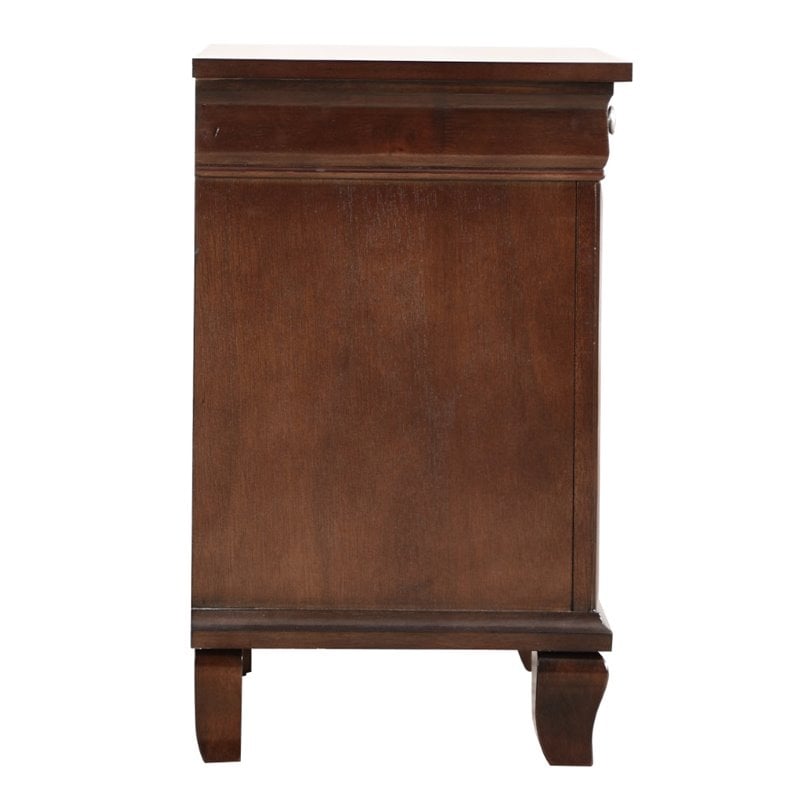 Glory Furniture Triton 2 Drawer Nightstand in Cappuccino