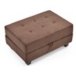 Glory Furniture Gallant Microsuede Ottoman in Chocolate