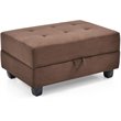 Glory Furniture Gallant Microsuede Ottoman in Chocolate