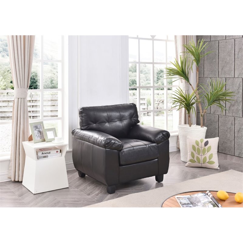 Glory Furniture Gallant Faux Leather Chair in Black