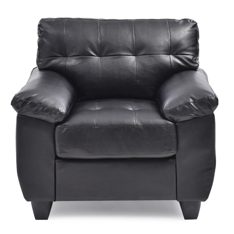 Glory Furniture Gallant Faux Leather Chair in Black