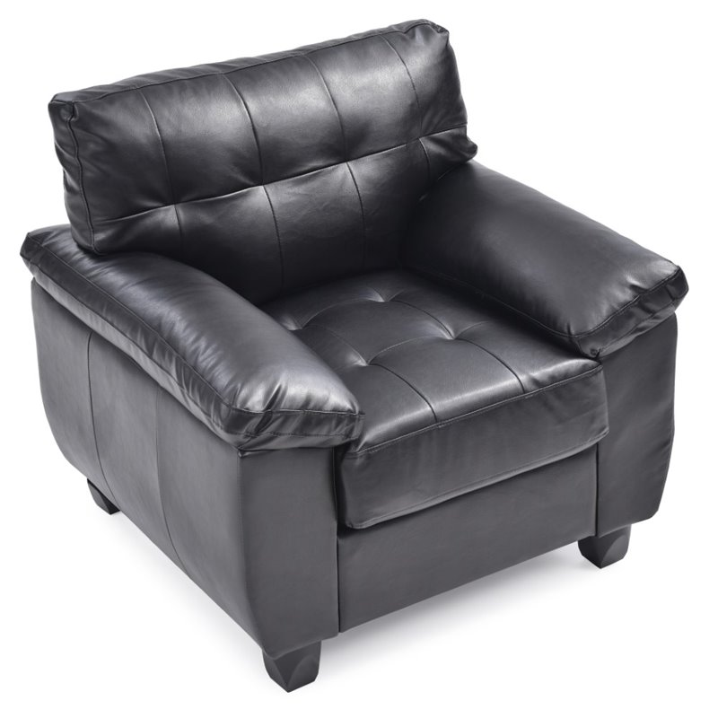 Glory Furniture Gallant Faux Leather Chair in Black