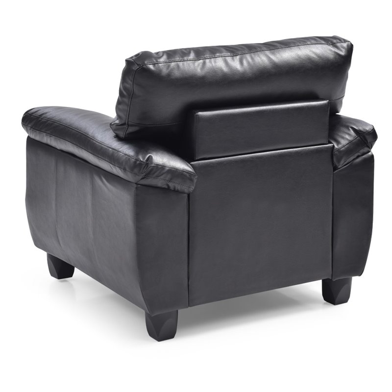 Glory Furniture Gallant Faux Leather Chair in Black