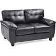 Glory Furniture Gallant Faux Leather Loveseat in Black