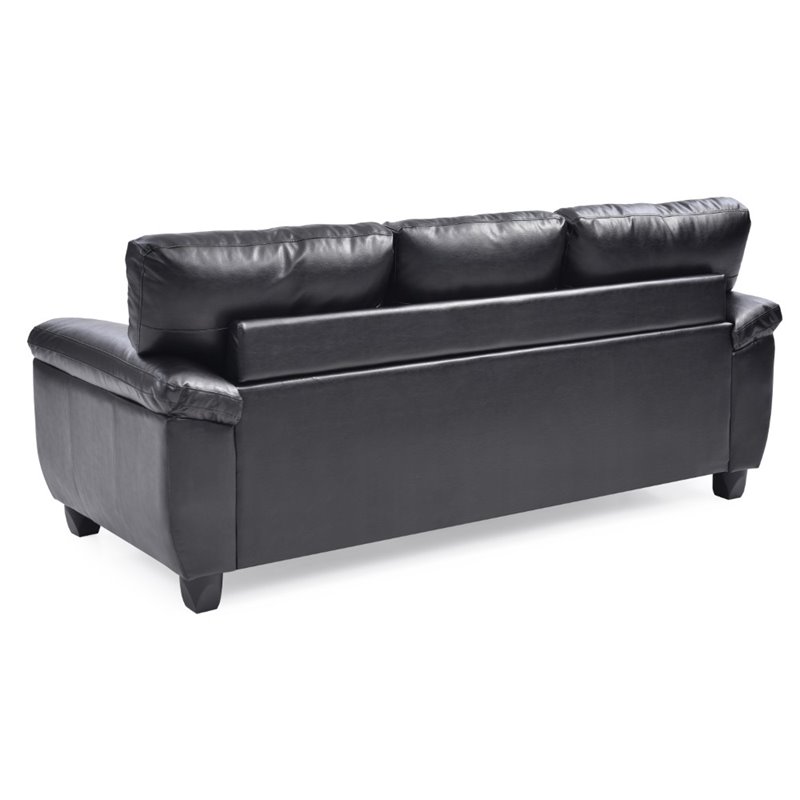 Glory Furniture Gallant Faux Leather Sofa in Black