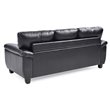 Glory Furniture Gallant Faux Leather Sofa in Black