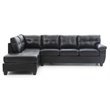 Glory Furniture Gallant Faux Leather Sectional in Black