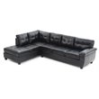 Glory Furniture Gallant Faux Leather Sectional in Black