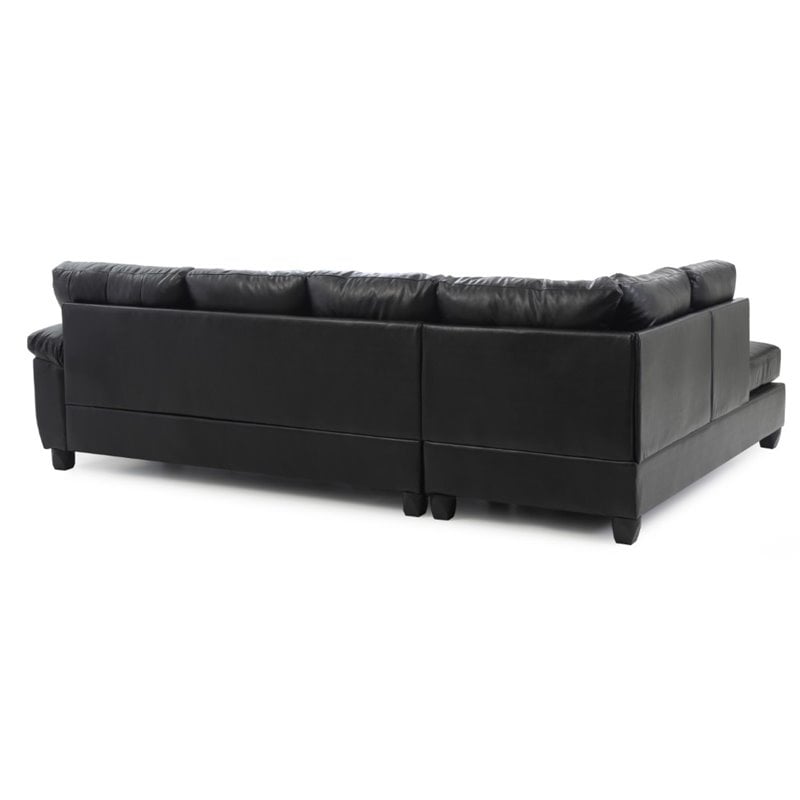 Glory Furniture Gallant Faux Leather Sectional in Black