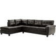 Glory Furniture Gallant Faux Leather Sectional in Black