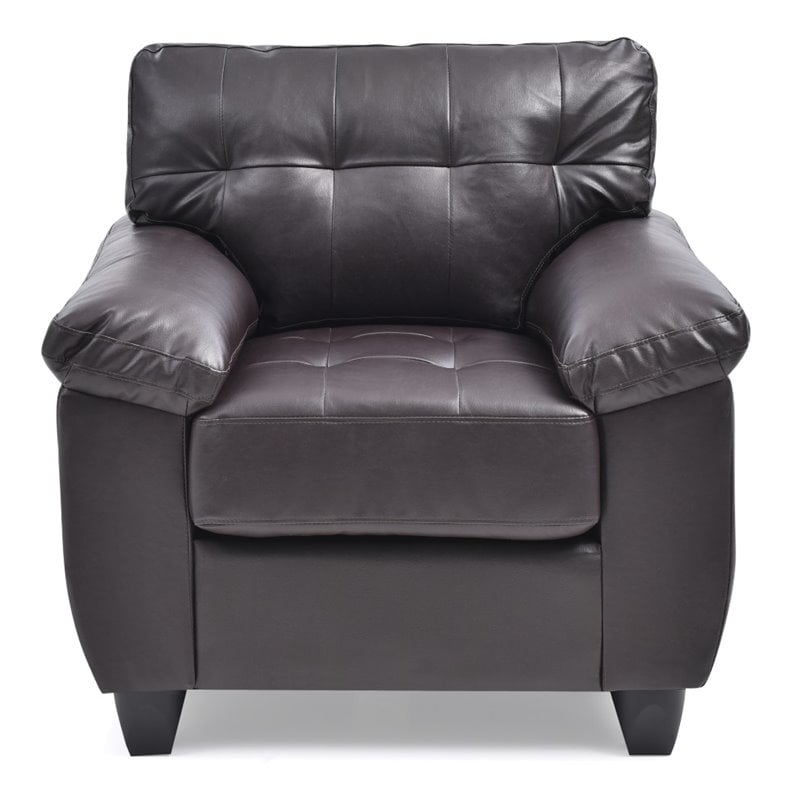 Glory Furniture Gallant Faux Leather Chair in Cappuccino