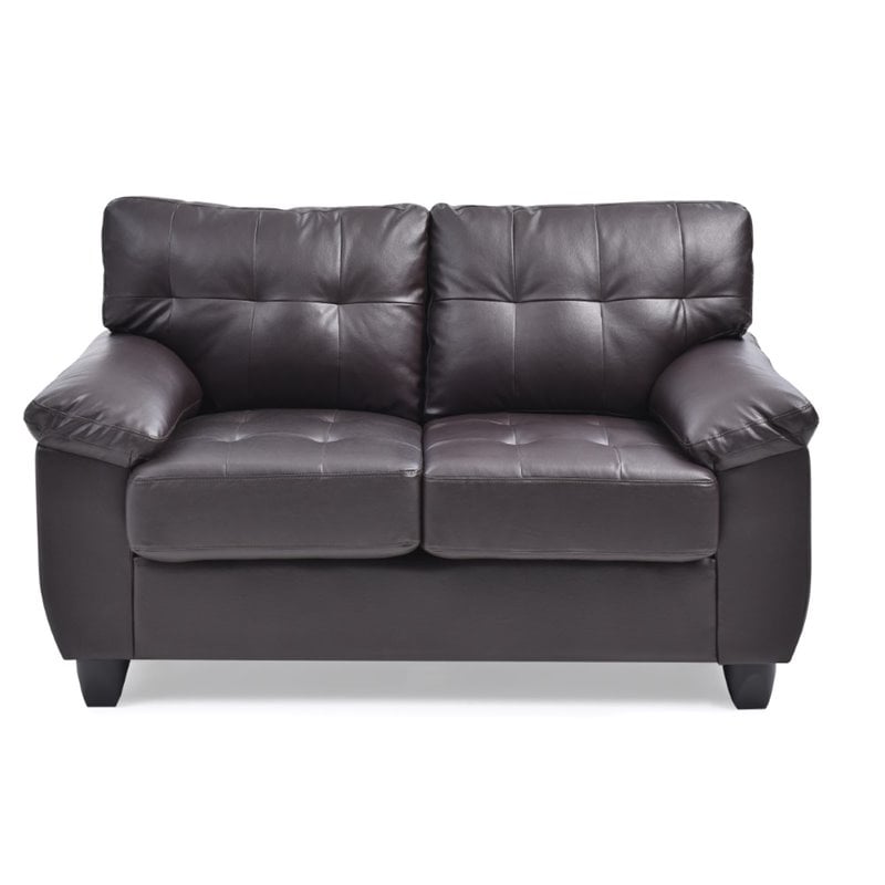 Glory Furniture Gallant Faux Leather Loveseat in Cappuccino