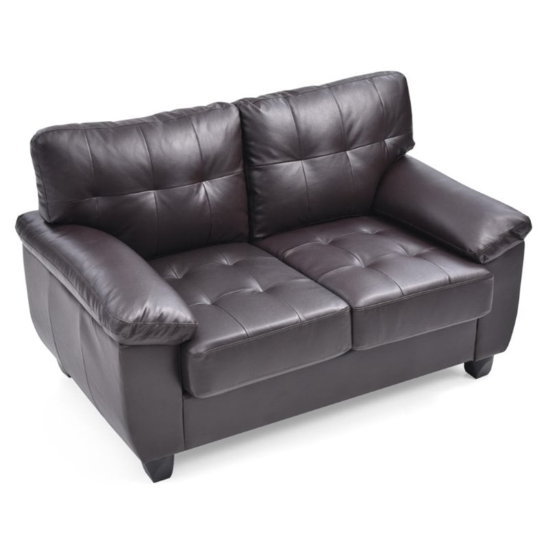 Glory Furniture Gallant Faux Leather Loveseat in Cappuccino