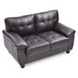 Glory Furniture Gallant Faux Leather Loveseat in Cappuccino